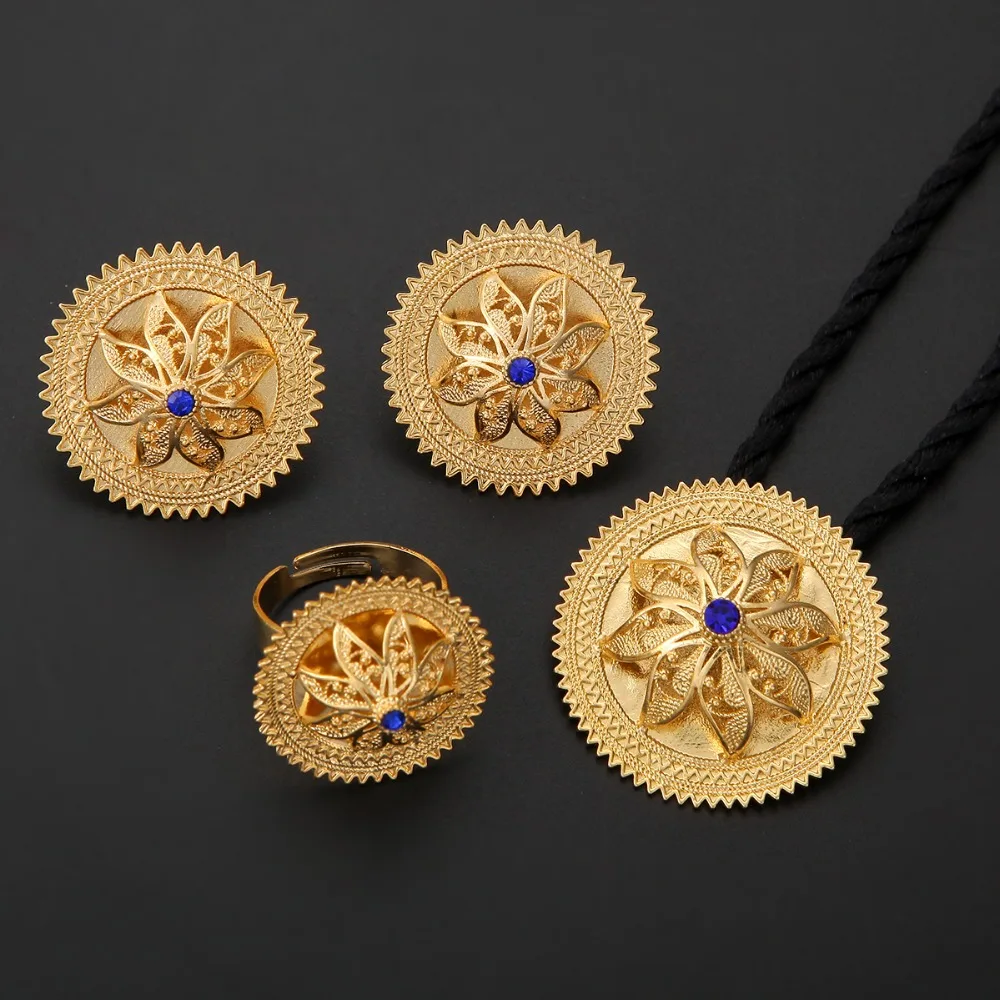 Новый Этнический комплект ювелирных изделий из эфиопской цепочки с подвеской