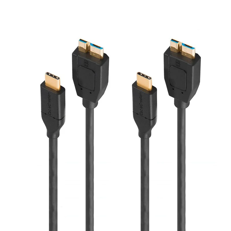 2-Pack USB C к Micro-B 3,0(Gen2/10G), USB 3,1 type C кабель совместим с MacBook(Pro), Внешний Жесткий драйвер, Galaxy S8/S9/S10, e - Цвет: 2-Pack