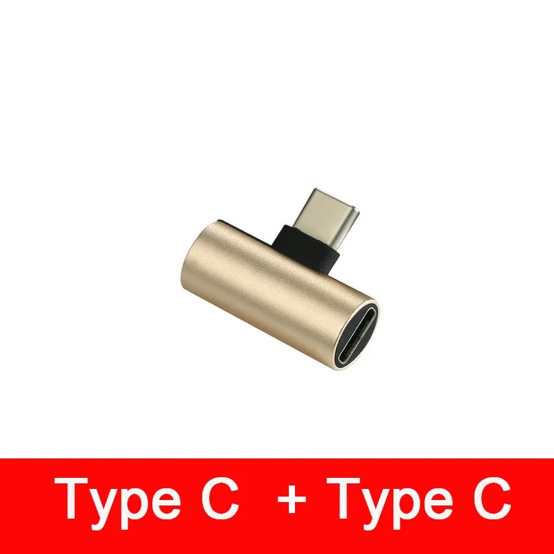 Type C And Type C 2 в 1 Тип usb C до Тип-C адаптер для samsung S8 S9 плюс Коврики 20 Pro LeEco 3 3 т Зарядное устройство аудио AUX Наушники 3,5 мм адаптер - Цвет: Type C And Type C