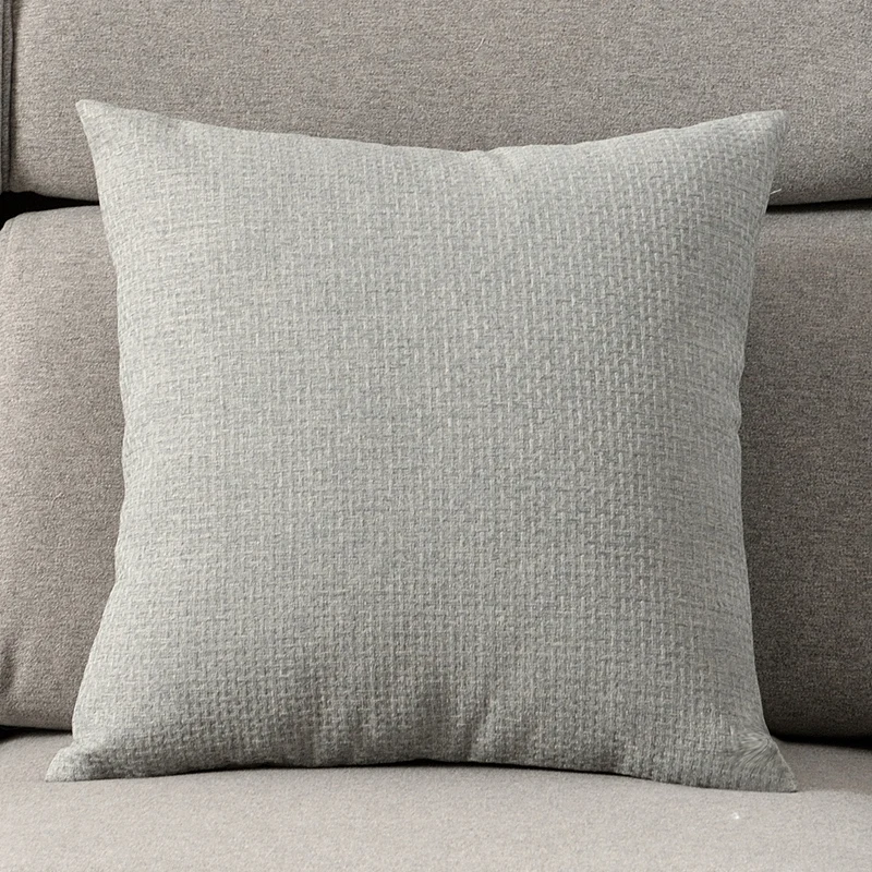 Middle Gray Однотонный чехол для подушки из хлопка и льна, Декоративные Чехлы для подушек, наволочка для дивана, стула, автокресла, чехол для подушки с узором из ротанга - Цвет: Middle Gray