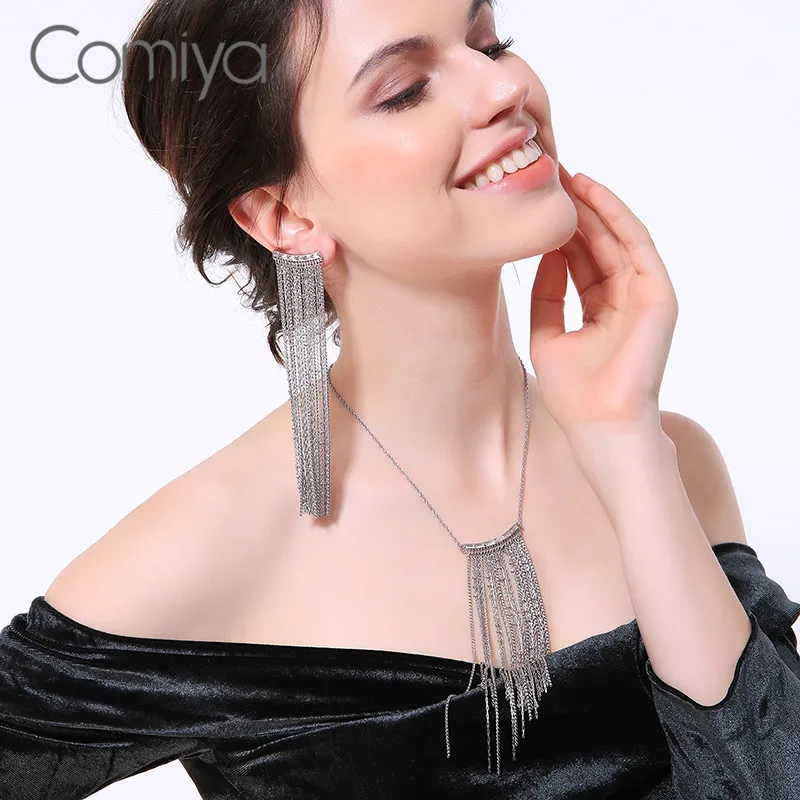 Comiya модное ожерелье s для женщин заявление Kolye индийский Bijoux длинные звенья кулон