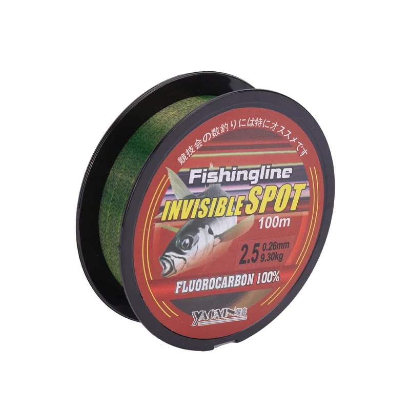 

100m Super Strong Nylon Fishing Wire Invisible Wear-resistant Fishing Leader Line Flourocarbon Coated Spotted Fishing Line
