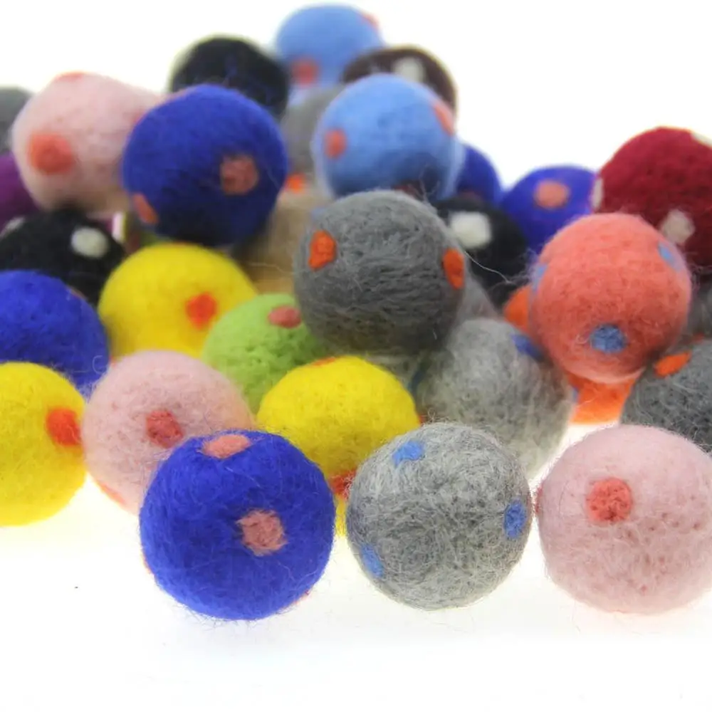 Mix color 50 шт. 20 мм Игла шерстяные шарики заполнены горошек Декоративные шарики Рождество Домашний декор Мода бижутерия бисер аксессуары - Цвет: Mix color