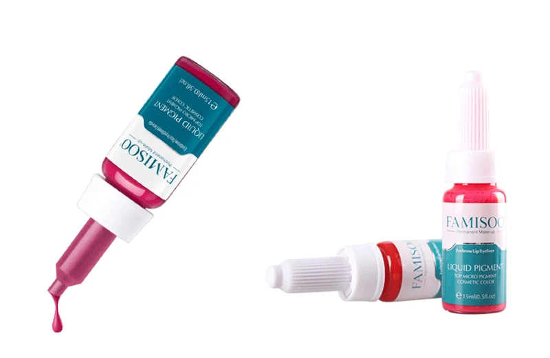 FAMISOO 3 бутылки партии тату макияж Пигмент для перманентных бровей и губ Munsu