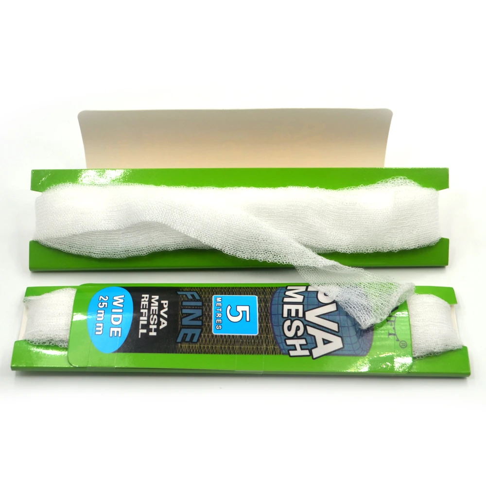 MNFT 2 pieces PVA mesh refill for fishing 25mm*5m Carp Free Shipping Drop Shipping Fishing Tackle Wholesale