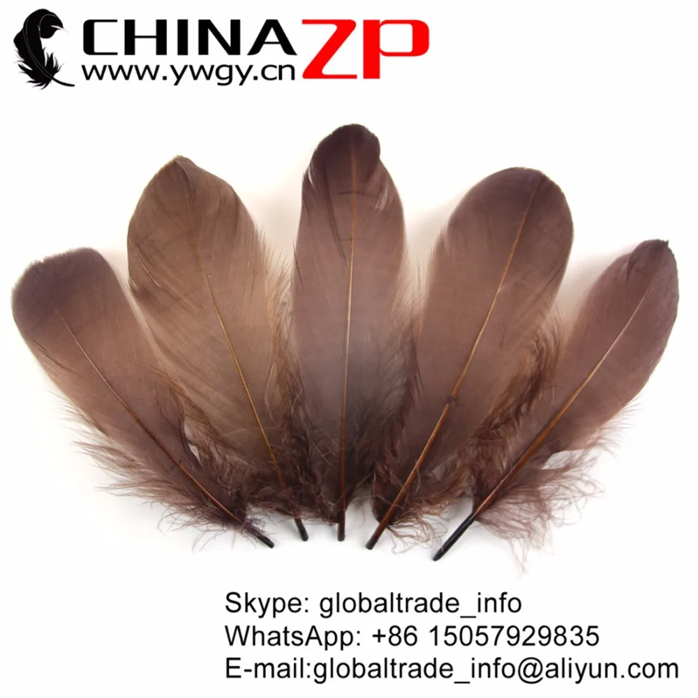 

CHINAZP Wholesale 200 pcs/lot Size 10-20cm Fantastic DIY Decorations Brown Dyed Loose Goose Nageoires Feathers