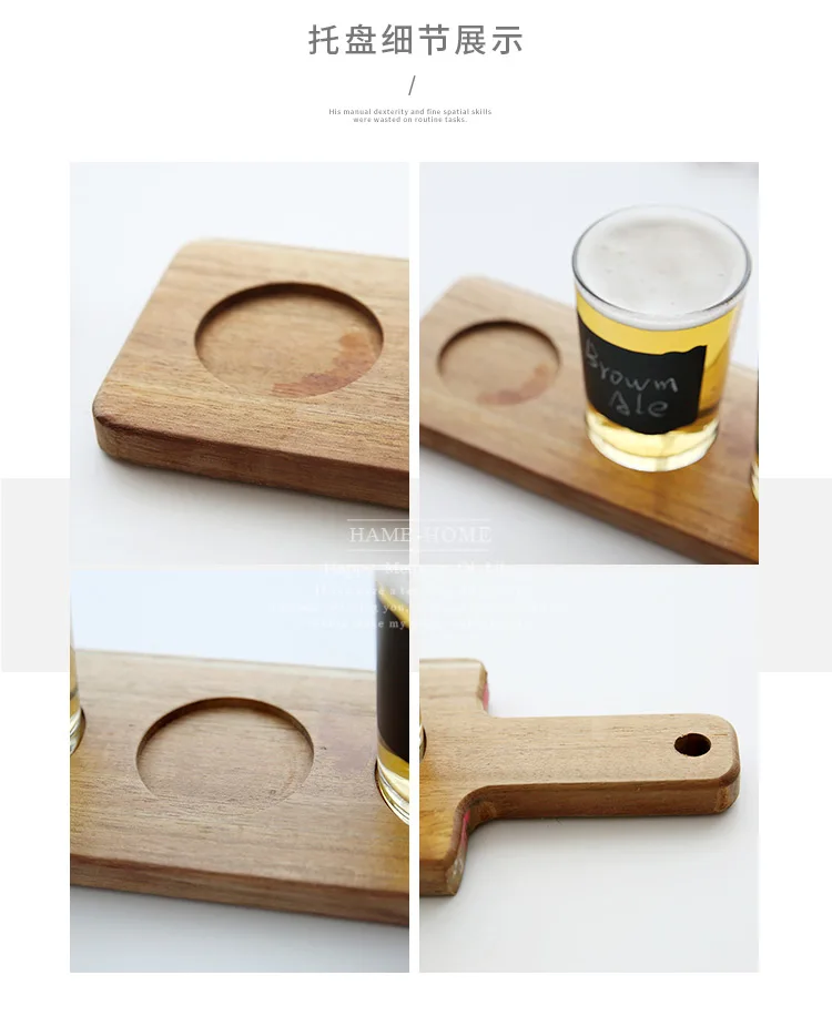 4. Поднос для стаканов записи поднос винных полетов весло обслуживания по дереву