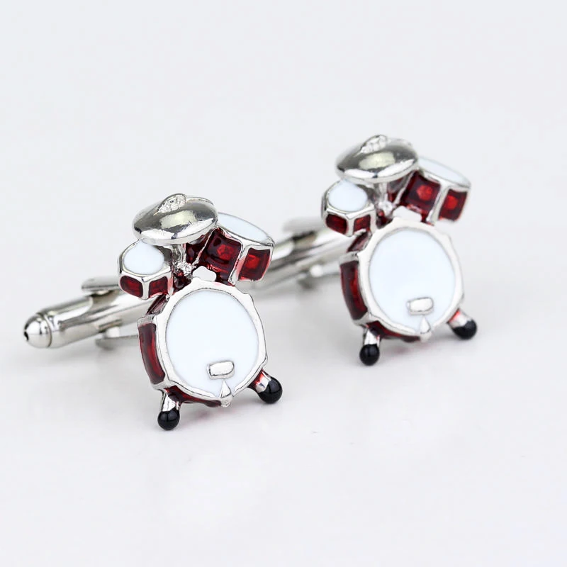 Red Enamel Alarm Clock shirt cufflinks Brand luxury cuff buttons jewelry maxi punk Gemelos Cuff links|shirt tie|shirt upaccessories plastic |