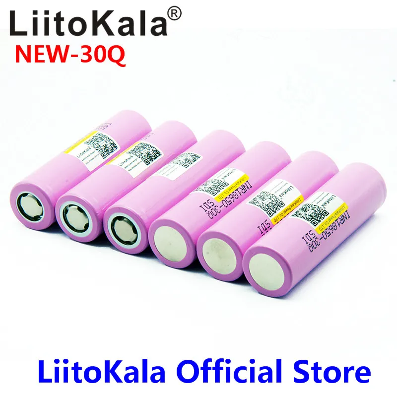 5 шт. LiitoKala 18650 inr18650 30q INR18650 30Q 3000 мАч литиевая аккумуляторная батарея для