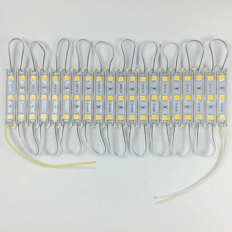 10 шт./лот светодиодный модуль 5054 3 светодиодный DC12V водонепроницаемый рекламный дизайн светодиодный модуль белого цвета супер яркое освещение