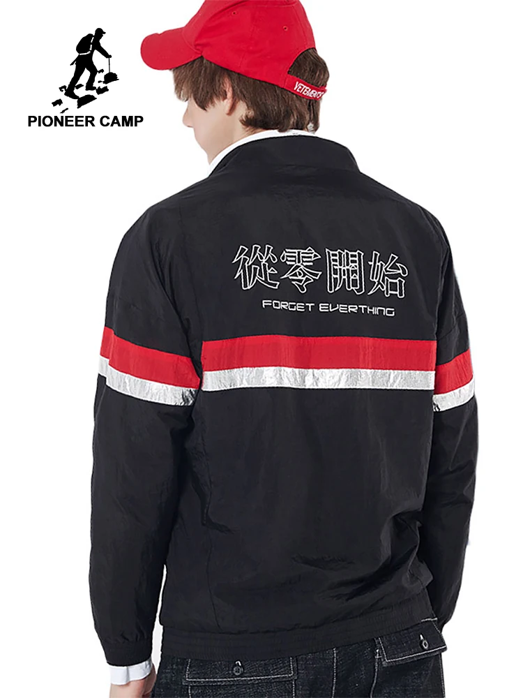 Мужская Лоскутная куртка Pioneer camp черная в стиле ретро верхняя одежда