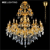 luxurious large crystal chandelier lamp crystal lustre light fixture 3 tier 29 arms chandelier lustre for living room hotel lamp