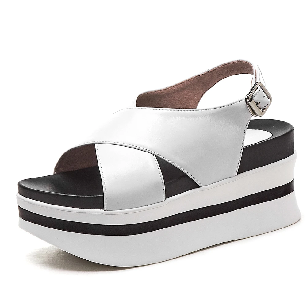 DORATASIA женские летние сандалии из натуральной кожи на платформе и толстом каблуке