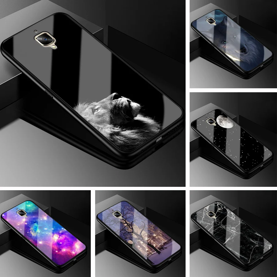 for oneplus 3t 3 case one plus 3t pc plastic glass phone case black tpu bumper cover for oneplus 3 3t one plus 3t 3 13 cover free global shipping