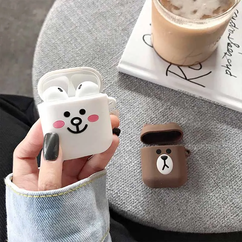 rabbit Мягкий силиконовый чехол, наушники для Apple Airpods, Bluetooth, беспроводные наушники, защитный чехол, коробка для Air Pods, наушники, сумка - Цвет: rabbit