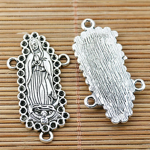 

8pcs tibetan silver tone big religious portrait connector EF1779