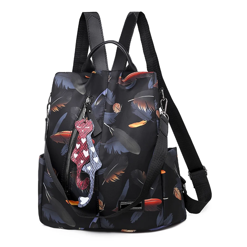 plumage Vfemage, модный рюкзак, женские сумки, рюкзак с защитой от кражи, водонепроницаемый, Оксфорд, женский маленький рюкзак, школьные сумки для девочек, Mochila - Цвет: plumage