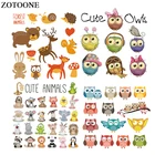 ZOTOONE милые нашивки в виде животных набор Железный На переноске для детской одежды DIY тепловой пресс Мультфильм Сова патч термопереводные наклейки E