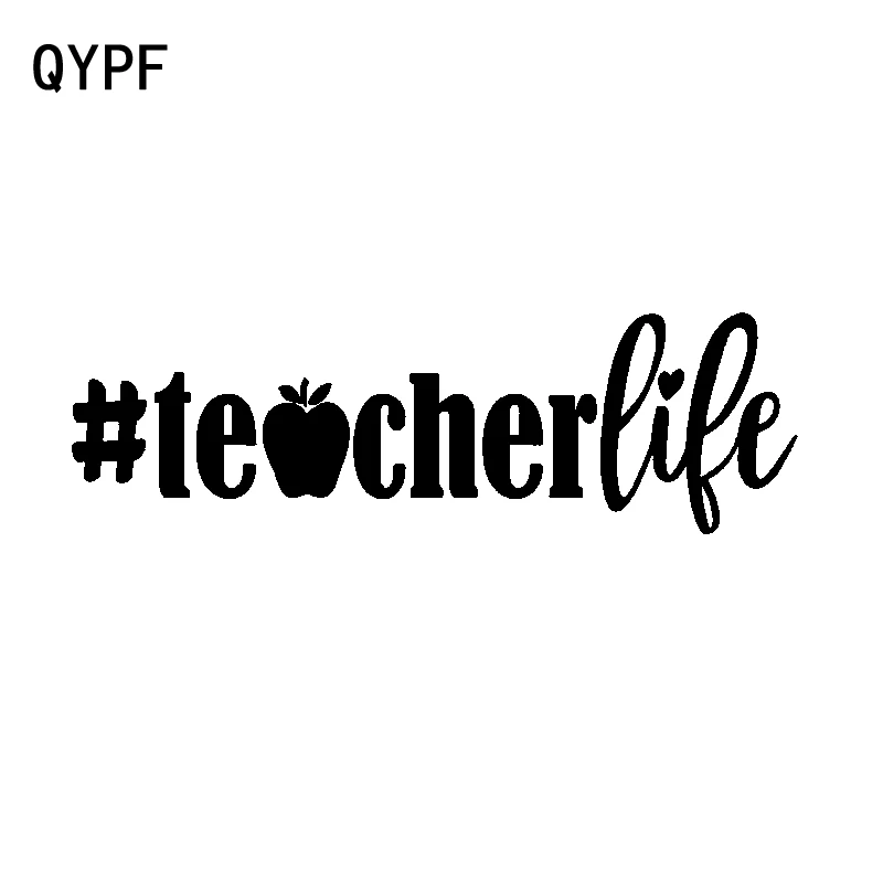 QYPF 15 8 см * 4 модная виниловая Автомобильная Наклейка на окно Hashtag Teacher Life наклейка