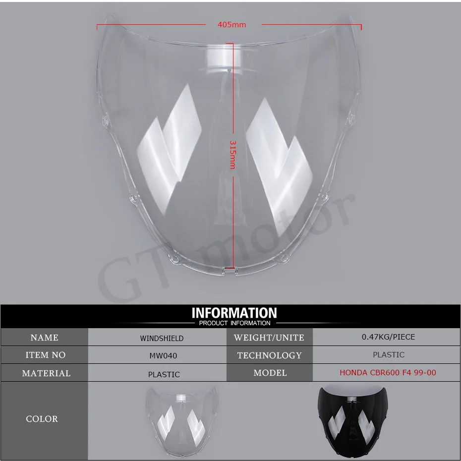 Ветровое стекло Double Bubble для HONDA CBR600RR F4 1999 2000|windshield windscreen|double bubbledouble bubble windscreen |