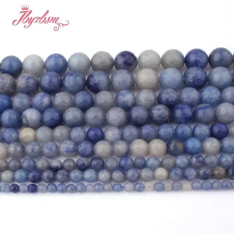 

4,6,8,10,12mm Faceted Round Beads Ball Blue Aventurine Stone Beads For DIY Necklace Bracelets Jewelry Making 15" Free Shipping