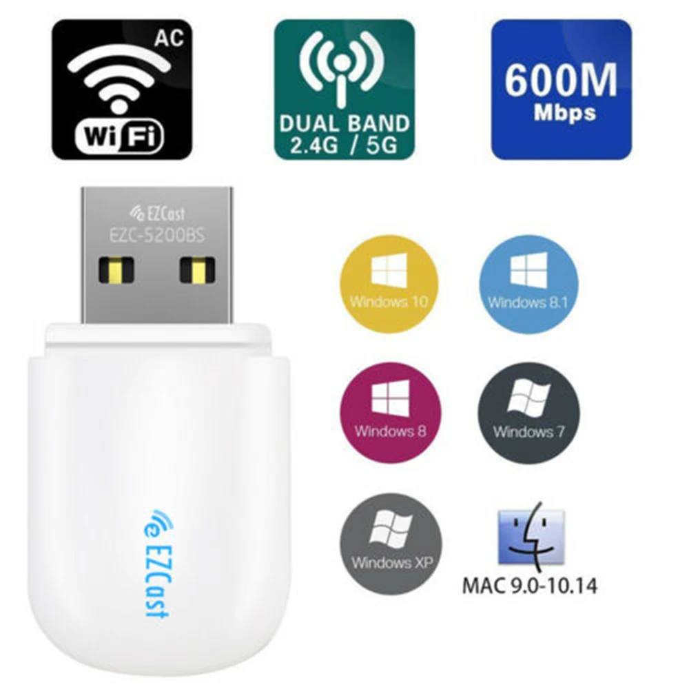 Беспроводной WI FI адаптер Bluetooth 4 2 USB fi 2. wi 600 Мбит/с для ПК двухдиапазонный 5