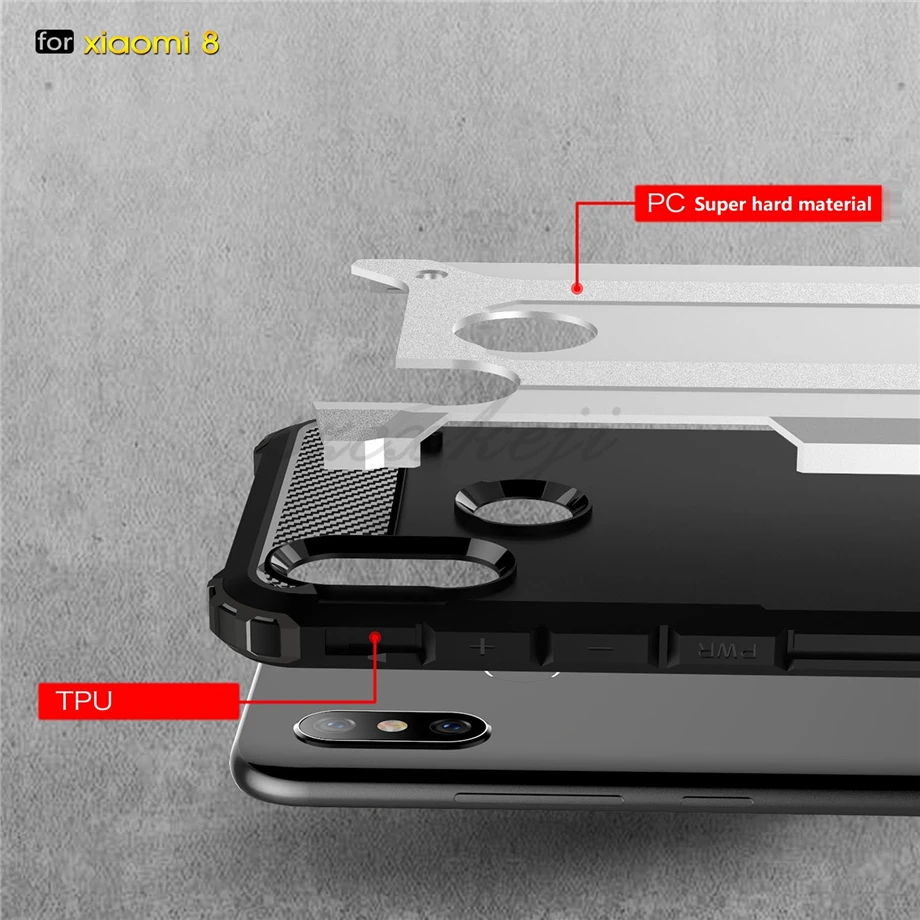 Чехол для Xiaomi mi 8 mi 8SE mi 8 Lite Diamond Armor ударопрочный гибрид жесткий и прочный резиновый чехол для Xiaomi mi 8 SE