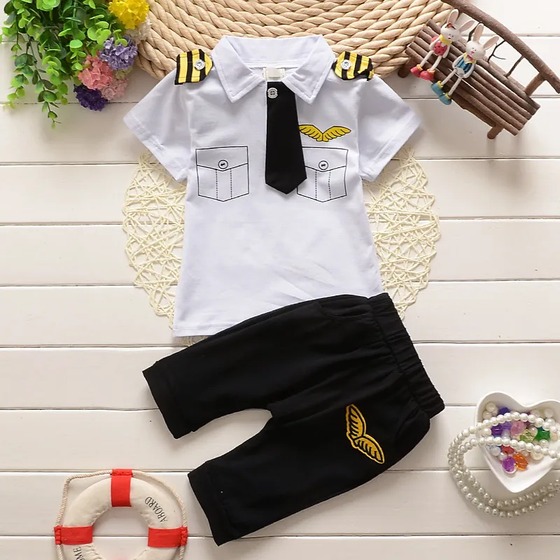 BibiCola summer kids clothes suit children costumes baby boys clothing set tops + shorts toddler outfit |