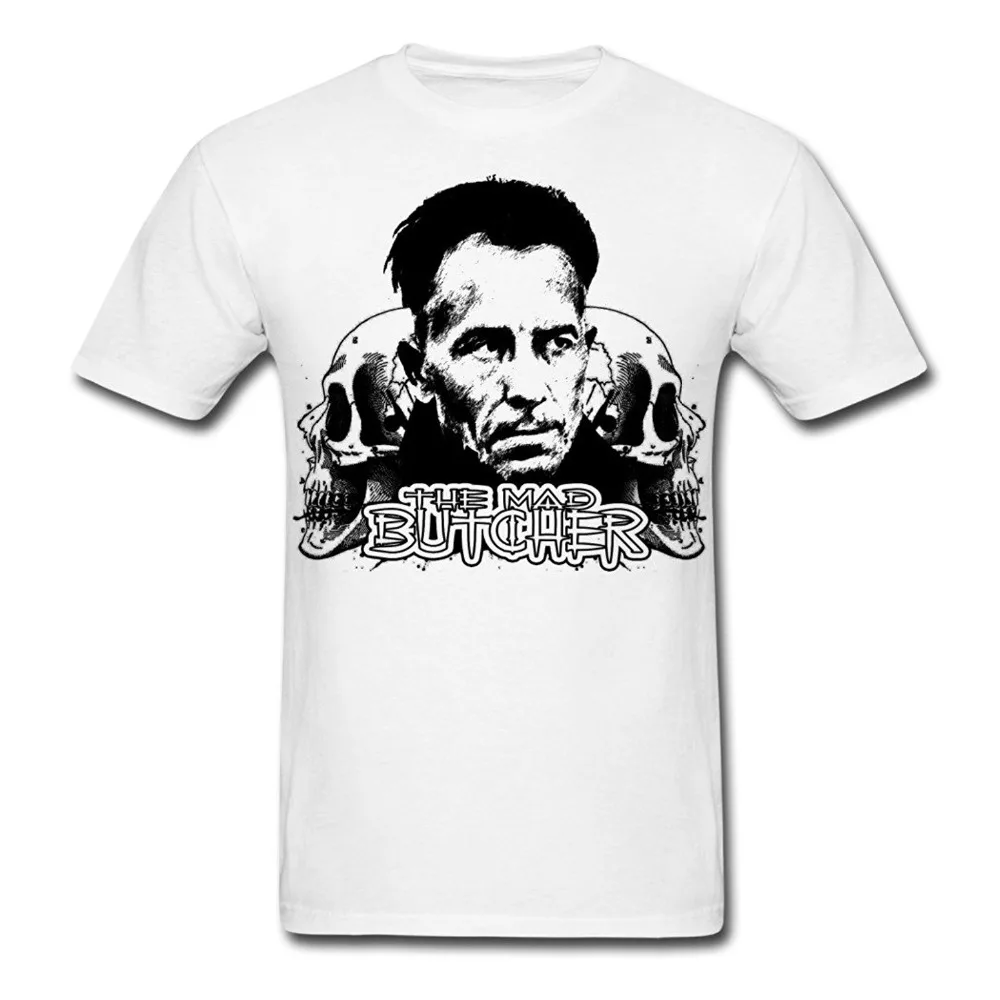 Funny Graphic T Shirts Men Crew Neck Daren Custom Printed Men's Ed Gein Mad Butcher T-Shirts White Short-Sleeve Shirt | Мужская