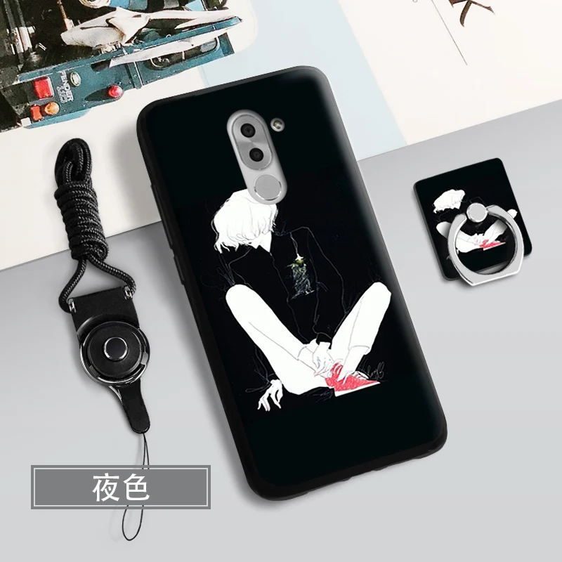 Чехол ALIVO для Huawei honor 6x с 3D рельефом и кольцом мягкий ТПУ чехол полной защитой