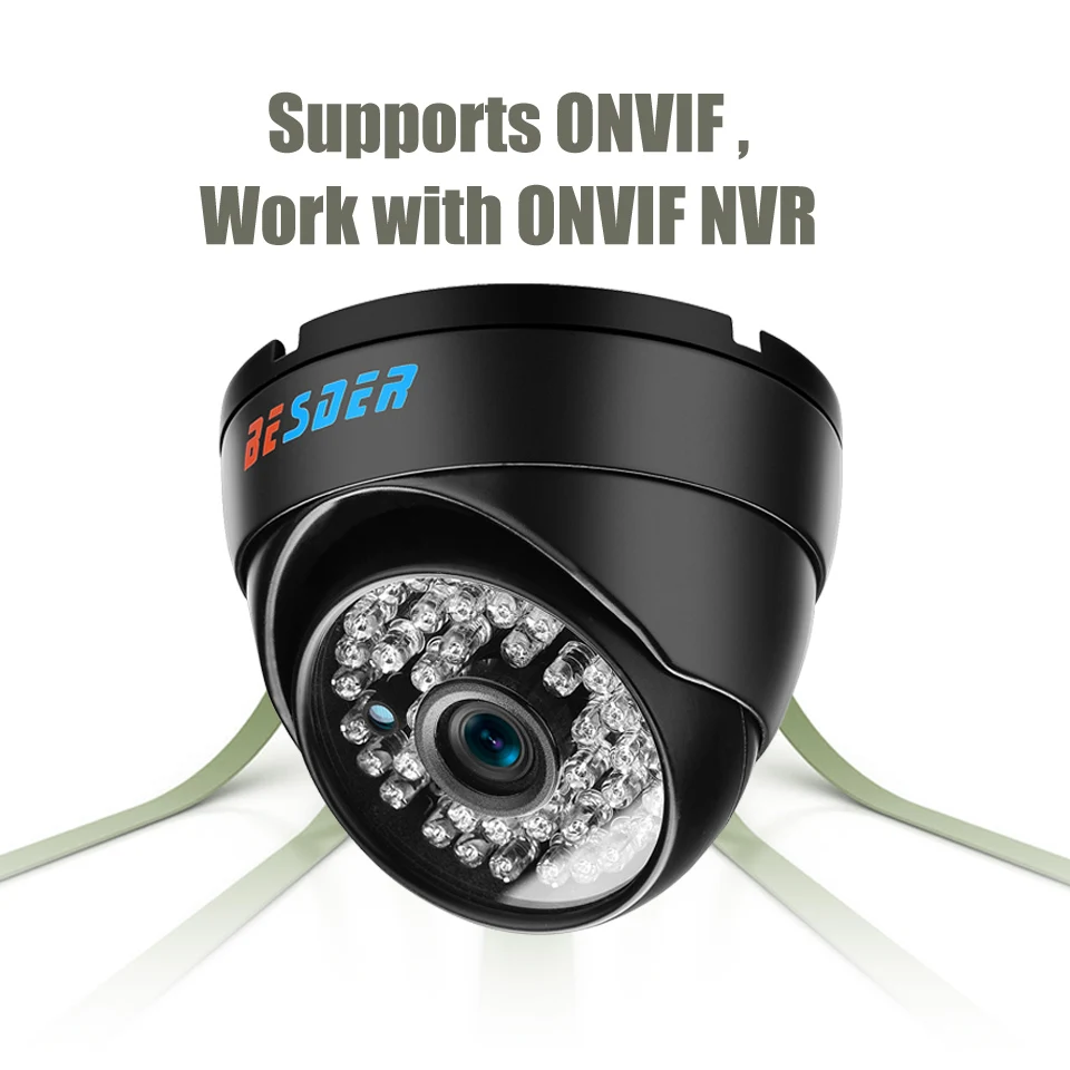 IP камера BESDER POE48V 720P/960P/1080P уличная металлическая Водонепроницаемая P2P ONVIF RTSP с