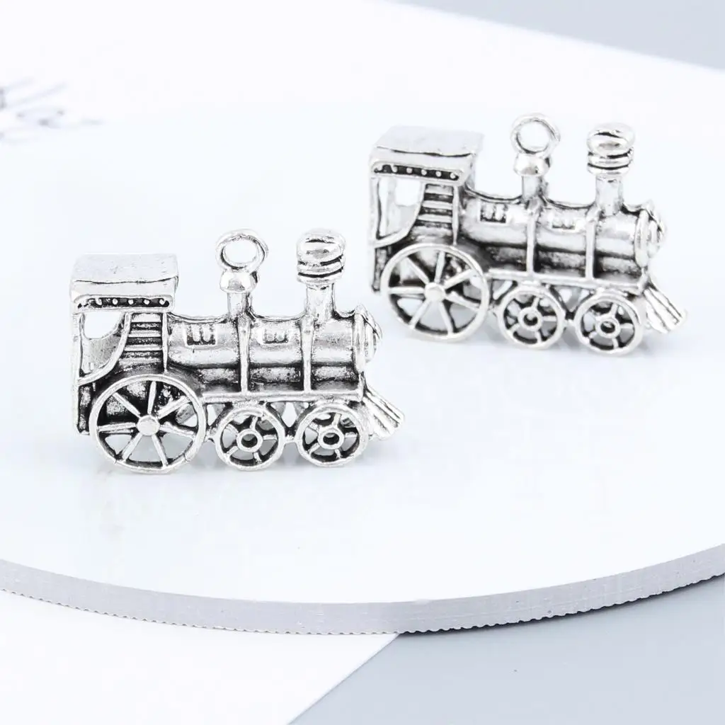 3 шт. подвеска в виде локомотивного поезда серебристого цвета | Украшения и