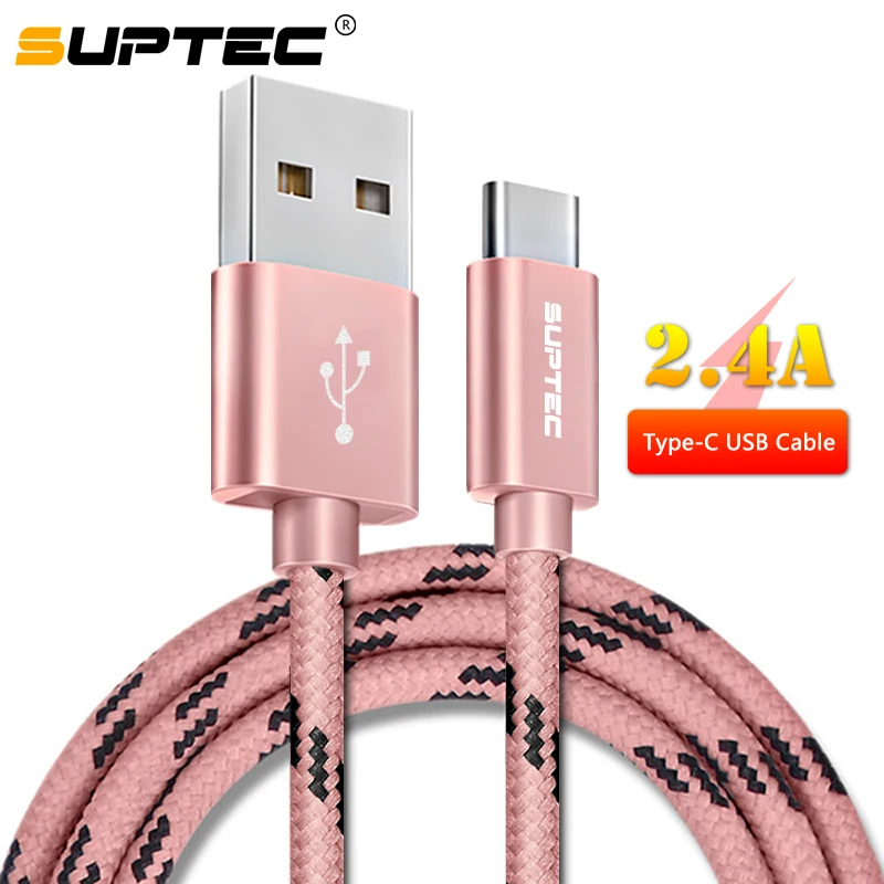 Кабель USB Type C SUPTEC 2 4 А зарядный кабель для передачи данных Samsung Galaxy S9 S8 plus Huawei Xiaomi