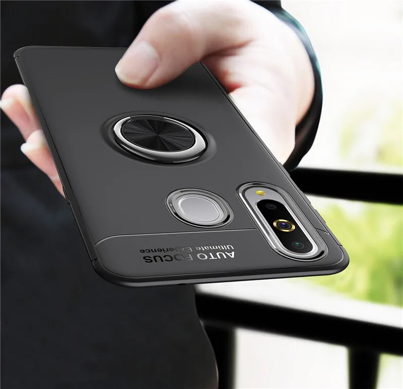 For Samsung Galaxy A9 2018 Case Finger Ring Holder Soft Silicone Matte Cover A8S A7 A6 Plus J4 J6 Prime |