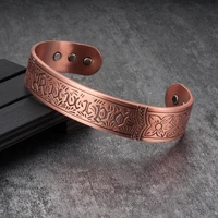 vinterly magnetic pure copper bracelets men women vintage adjustable wide bracelets bangles health energy bracelet for arthritis