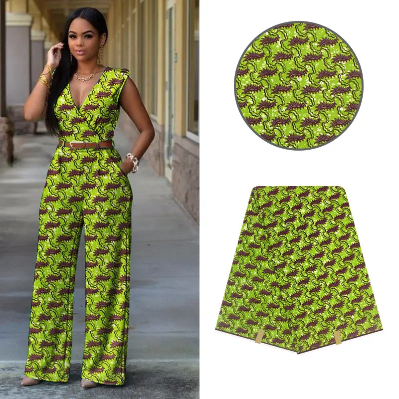 Зеленый Модный дизайн Африканский батик воск 100% хлопок африканская ткань для