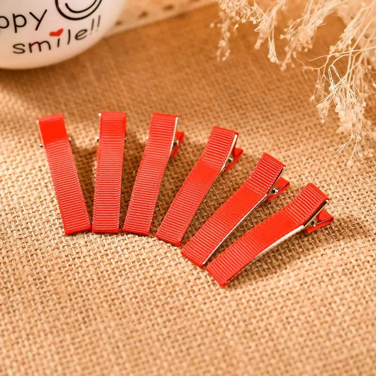 red 5 см ручной diy шпилька материал, зажим ленты, Аксессуары для волос, зажим боковой зажим шпилька квадратный зажим, зажим утконоса - Цвет: red