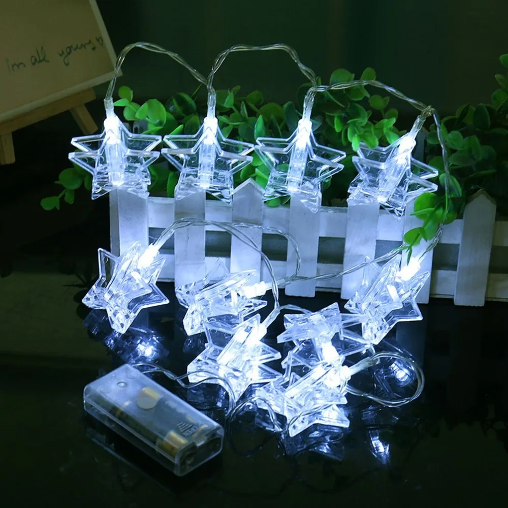 Battery Box Pentagram Clip Lamp Home Decoration Photo Decorative String | Лампы и освещение