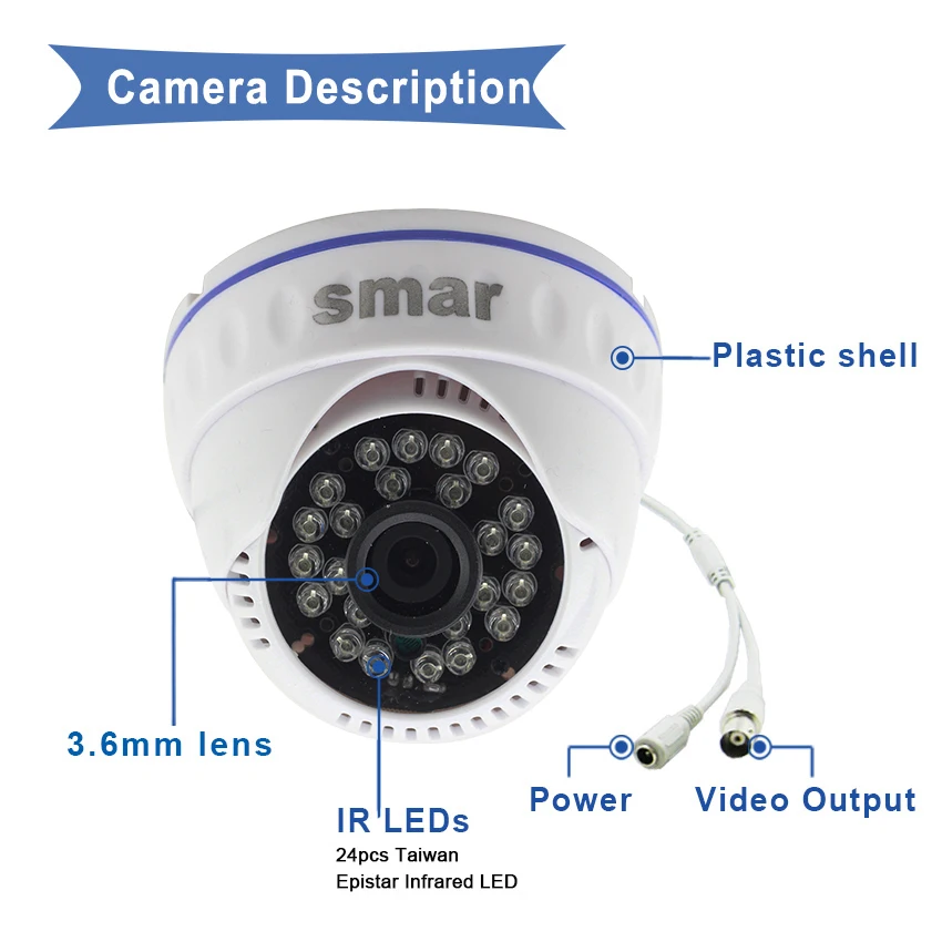 Sm4ch 1080N 5 в 1 AHD DVR комплект 4 шт 720 P/1080 P IR комплект камеры AHD CCTV система внутреннего купольного видеонаблюдения