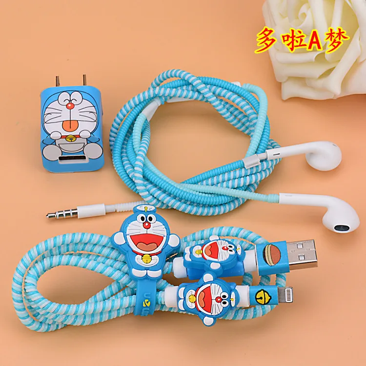 100 шт./лот однотонный тпу спиральный USB-кабель для зарядки протектор шнура намотка