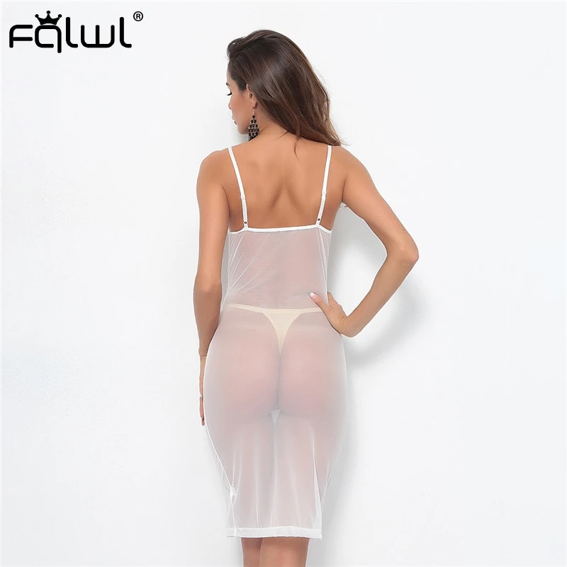 Женское прозрачное атласное Сетчатое платье FQLWL Летнее мини-платье с v-образным