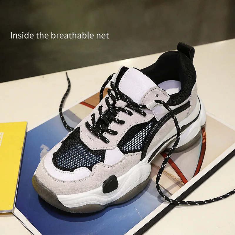 Повседневная обувь Женские массивные кроссовки на платформе zapatos de mujer Сезон