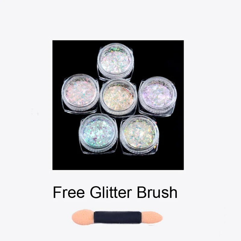 Многохромированный порошок хлопья Хамелеон для дизайна ногтей Голографический