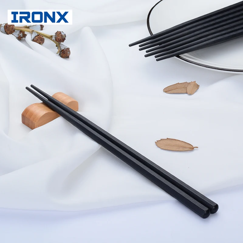 IRONX японские суши Хаши палочки для еды длинные палочки из сплава бытовые кухонные анти перепродаваемые черные палочки для ЧОПа