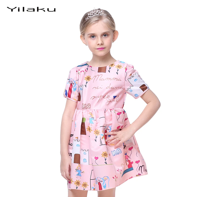 Yilaku/Одежда для девочек платья платье принцессы Детские в европейском стиле