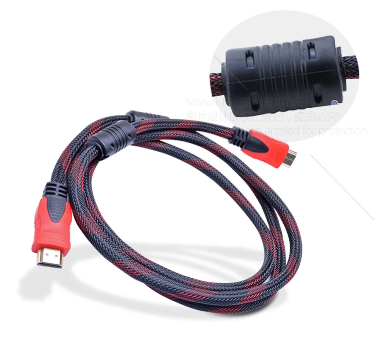 AUN Высокоскоростной HDMI кабель позолоченный 1,4 версия двойное магнитное кольцо, поддержка 3D, 1080P для ТВ, HD монитор, проектор