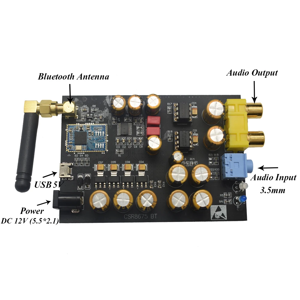 Lusya CSR8675 APTX HD Bluetooth 5 0 беспроводной приемник PCM5102A I2S DAC декодирование без потерь