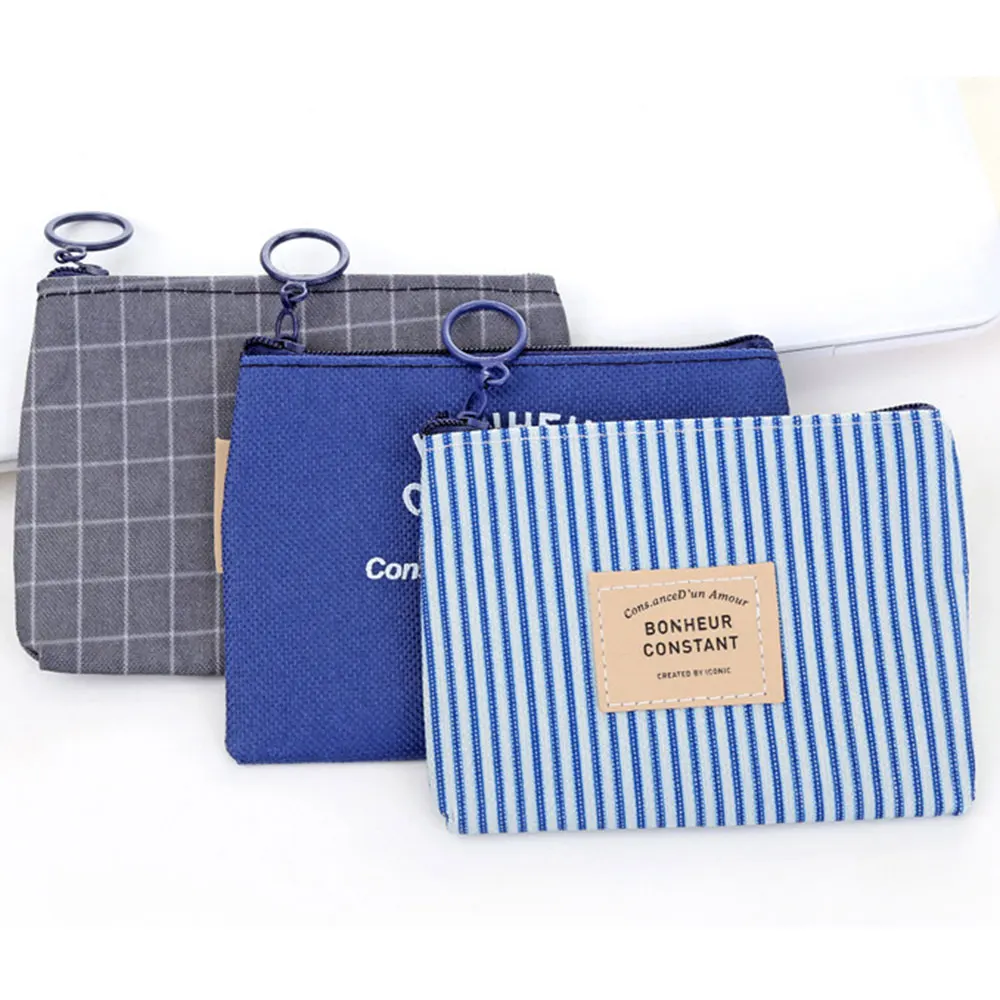 Холщовый кошелек в стиле унисекс Миниатюрный держатель для карт и ключей