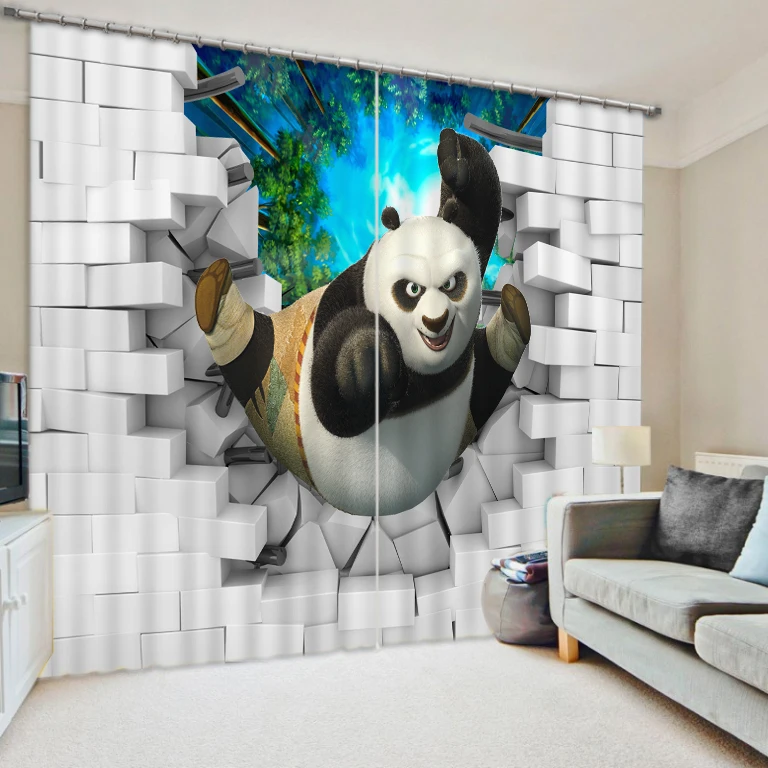 

3d Curtains Blackout for Living Room Kids Bedroom Fabric brick curtains