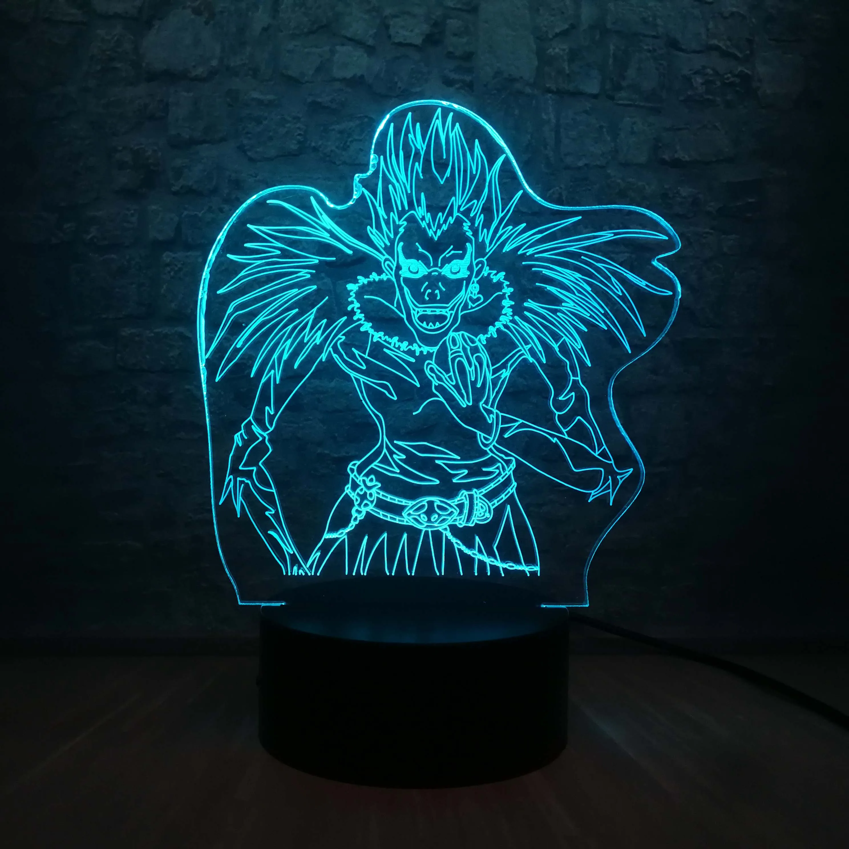 Death Note Ryuuku экшн фигурки 3D иллюзия настольная лампа 7 цветов меняющий ночной